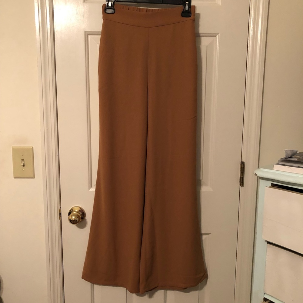 Mustard Leith Wide-Leg Pants